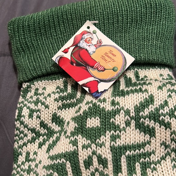 Green Snowflake Christmas Stocking XL - Picture 3 of 3